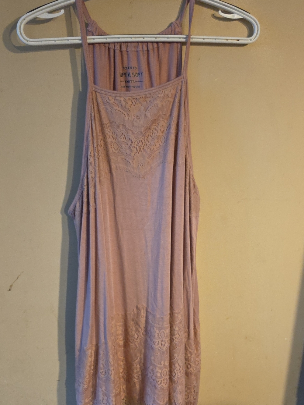 torrid Mauve Lace-Trim Lace Top Size 2